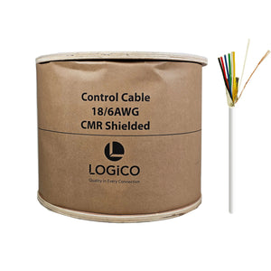 Best 1000ft 18/6 Bare Copper CMR CL3R Security Alarm Cable Shielded Stranded White