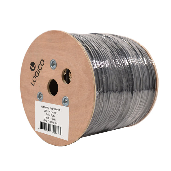 Cat5e, 1000FT UTP, Ethernet Cable Outdoor, Direct Burial BareCopper 