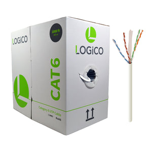 Best Cat6 Unshielded Ethernet Network Cable LAN 1000ft UTP CCA Wire 23AWG 550Mhz White