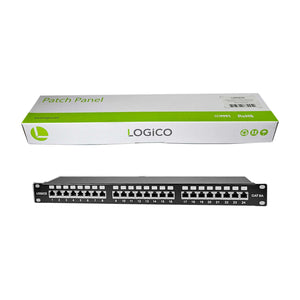 Best Cat6a 24 Port Shielded Patch Panel Ethernet Network LAN RJ45 1U Rack Mount 110