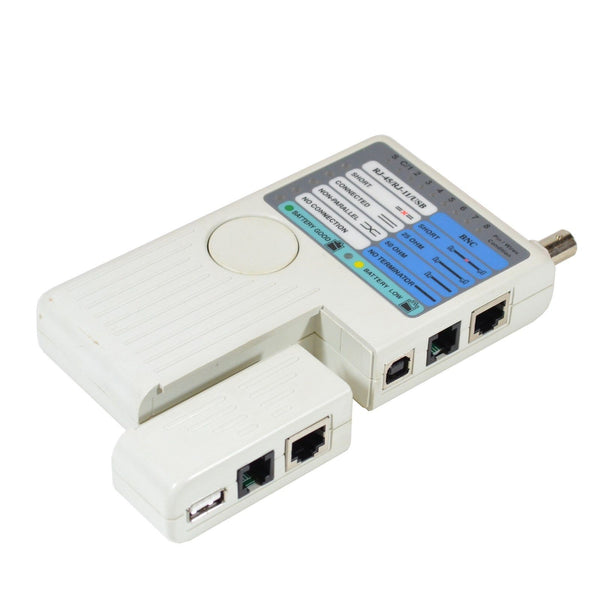 Universal Network Cable Tester Tool, BNC, RJ45, RJ11, USB (4-in-1)  Multi-Tester