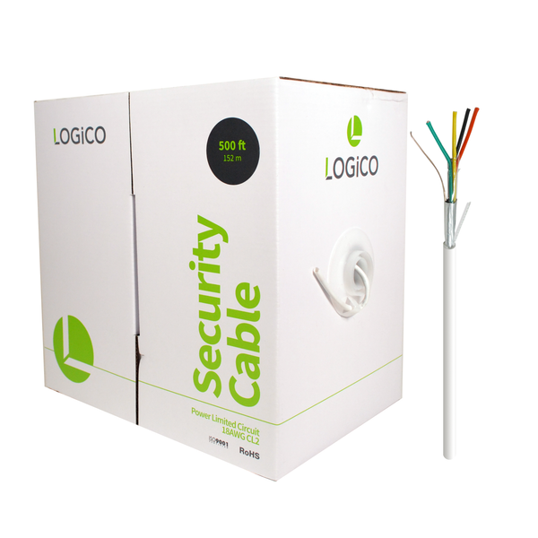 18/4 Shielded Security Alarm Wire 500ft – CL2 Rated CCA Cable