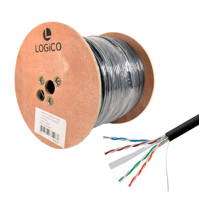 Best Cat6A UTP 1000' Solid Bare Copper Ethernet Cable Direct Burial 23AWG 10Gbps High-Speed Wire