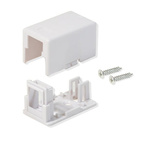 Best Surface Mount Box 1 Port Single Hole Keystone Jack Cat5e/Cat6 White