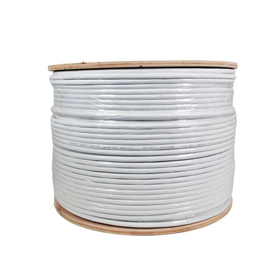 Best Cat6 CMR Shielded Ethernet Cable STP/FTP Riser 550Mhz Solid Bare Copper 1000ft White