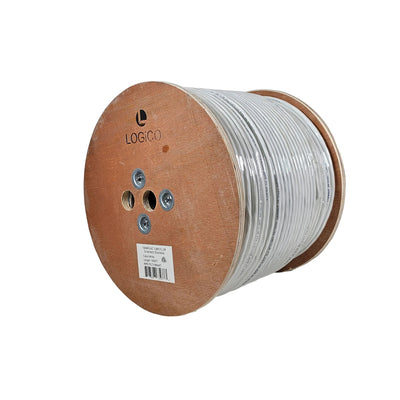 Best 1000ft 18/6 Bare Copper CMR CL3R Security Alarm Cable Shielded Stranded White