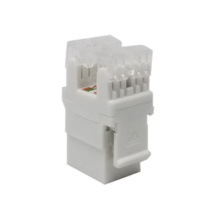 Best Keystone Jack Cat5e White Ethernet Network 110 Punchdown 8P8C 180°