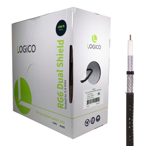 Best RG6 Coaxial Cable CCS 18AWG Dual Shield Coax 1000ft TV Antenna Satellite Black