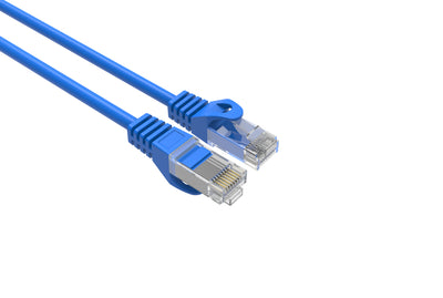 Cat6 Slim Patch Cable 26AWG Pure Bare Copper RJ-45 Ethernet Cable 25ft Blue