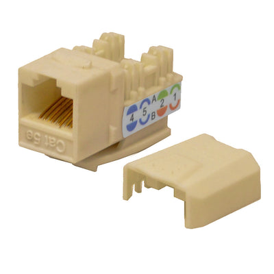 Best Cat5e Keystone Ethernet Network Jack Punch Down 45 Degree Ivory 110 8P8C RJ45