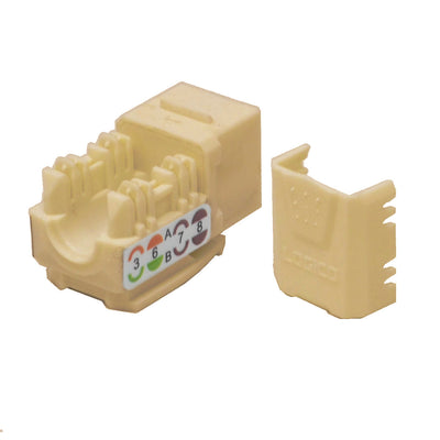 Best Cat5e Keystone Ethernet Network Jack Punch Down 45 Degree Ivory 110 8P8C RJ45