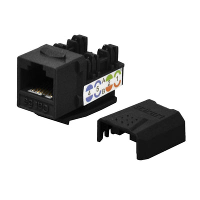 Best Cat5e Keystone Ethernet Network Jack Punch Down 45 Degree Black 110 8P8C RJ45