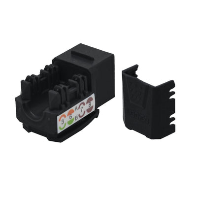 Best Cat5e Keystone Ethernet Network Jack Punch Down 45 Degree Black 110 8P8C RJ45