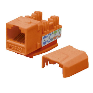 Best Cat5e Keystone Ethernet Network Jack Punch Down 45 Degree Orange 110 8P8C RJ45