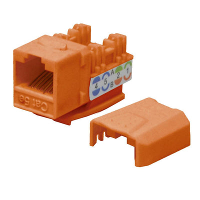 Best Cat5e Keystone Ethernet Network Jack Punch Down 45 Degree Orange 110 8P8C RJ45