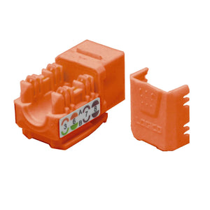 Best Cat5e Keystone Ethernet Network Jack Punch Down 45 Degree Orange 110 8P8C RJ45