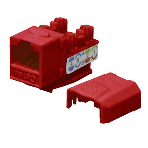 Best Cat5e Keystone Ethernet Network Jack Punch Down 45 Degree Red 110 8P8C RJ45