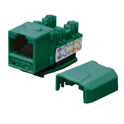 Best Cat5e Keystone Ethernet Network Jack Punch Down 45 Degree Green 110 8P8C RJ45