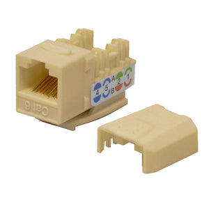Best Cat6 Keystone Ethernet Network Jack Punch Down 45 Degree Ivory 110 8P8C RJ45