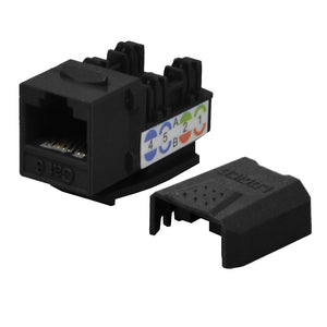 Best Cat6 Keystone Ethernet Network Jack Punch Down 45 Degree Black 110 8P8C RJ45