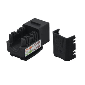 Best Cat6 Keystone Ethernet Network Jack Punch Down 45 Degree Black 110 8P8C RJ45