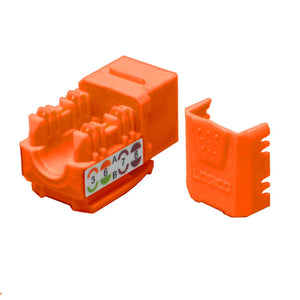 Best Cat6 Keystone Ethernet Network Jack Punch Down 45 Degree Orange 110 8P8C RJ45