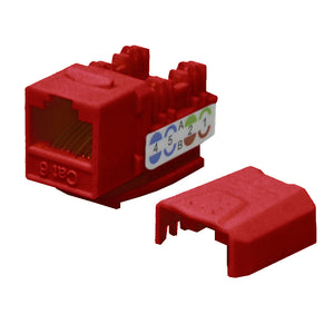 Best Cat6 Keystone Ethernet Network Jack Punch Down 45 Degree Red 110 8P8C RJ45
