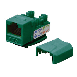 Best Cat6 Keystone Ethernet Network Jack Punch Down 45 Degree Green 110 8P8C RJ45