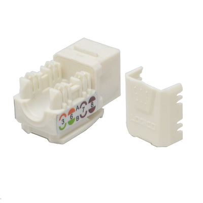 Best Cat6a Keystone Ethernet Network Jack Punch Down 45 Degree UTP 110 8P8C RJ45 White