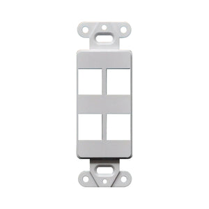 Best Decorator Style Keystone Jack 4 Port Modular Wall Insert Cover Plate White