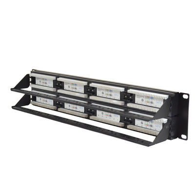 Best Cat6 48 Port Patch Panel Ethernet Network LAN RJ45 UTP 2U Rack Mount 110