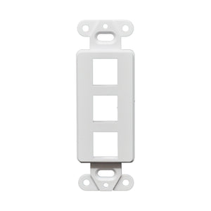 Best Decorator Style Keystone Jack 3 Port Modular Wall Insert Cover Plate White