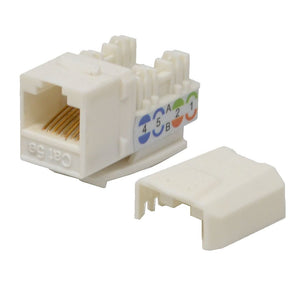 Best Cat5e Keystone Ethernet Network Jack Punch Down 45 Degree White 110 8P8C RJ45