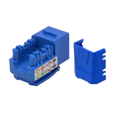Best Cat5e Keystone Ethernet Network Jack Punch Down 45 Degree Blue 110 8P8C RJ45