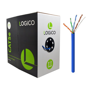 Best Cat5e Plenum Ethernet Network Cable 1000ft 24AWG 350Mhz CMP Solid Copper Blue