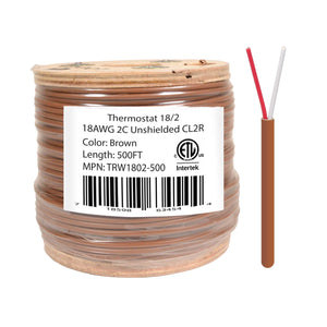 Best 18/2 Thermostat Wire HVAC Bare Copper Cable CMR/Riser-Rated Power Circuit 500ft