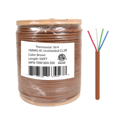 Best 18/4 Thermostat Wire HVAC Pure Bare Copper Cable CMR/Riser-Rated Power Circuit 500ft