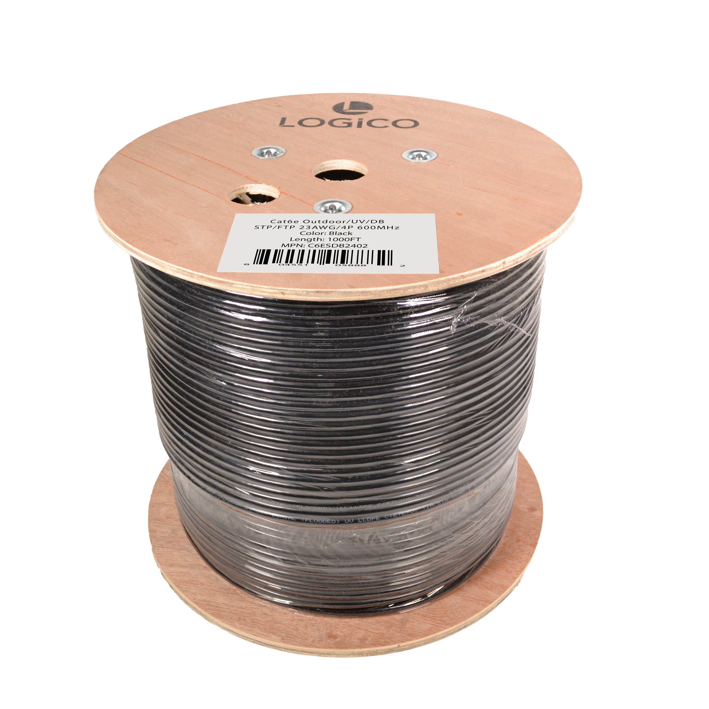 Cat6 Shielded Direct Burial Outdoor Cable, Gel Filled - 1000ft