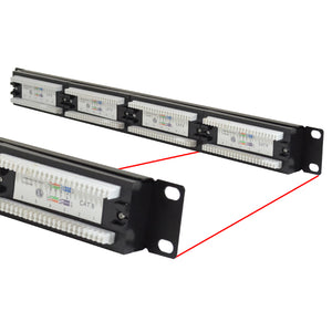 Best Cat6 24 Port Patch Panel Ethernet Network LAN RJ45 UTP 1U Rack Mount 110