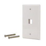 Best 1 port Hole Keystone Jack Wall Plate Smooth Surface White