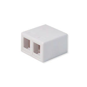 Best Surface Mount Box 2 Port Double Hole Keystone Jack Cat5e/Cat6 White