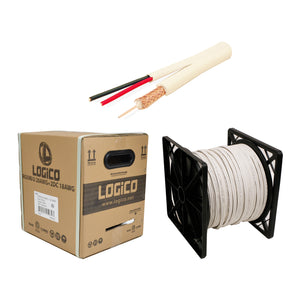 Best RG59 Siamese Coaxial Cable 500ft 20AWG+18/2AWG CCTV Security Camera Wire White