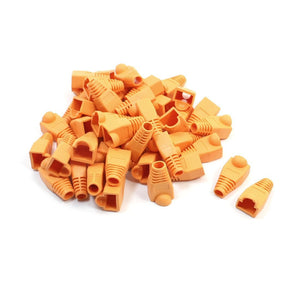 Best 100 pcs Cat5e/Cat6/RJ45 Ethernet Cable Connector Strain Relief Boots Orange