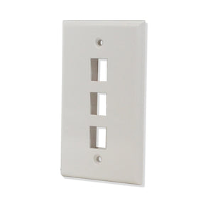 Best 3 port Hole Keystone Jack Wall Plate Smooth Surface White