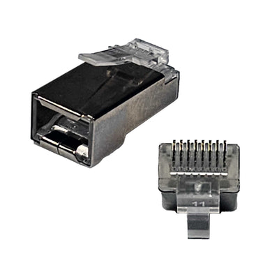 Best CAT5e/CAT6 RJ45 8P8C Pass Through Modular Plug shielded connector, 100pcs