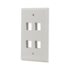 Best 4 port Hole Keystone Jack Wall Plate Smooth Surface White