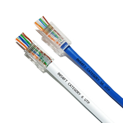 Best 100 Pcs RJ45 Network Modular Plug 8P8C CAT5e Cable Connector End Pass Through
