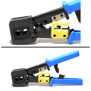 Best RJ45 Crimp Tool, Passthrough for Cat5e Cat6 Connectors , EZ Ethernet Crimper