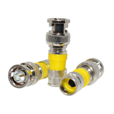 Best BNC Male Compression Connector for RG6 Quad Shield Coaxial Cable CCTV