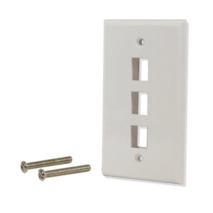 Best 3 port Hole Keystone Jack Wall Plate Smooth Surface White